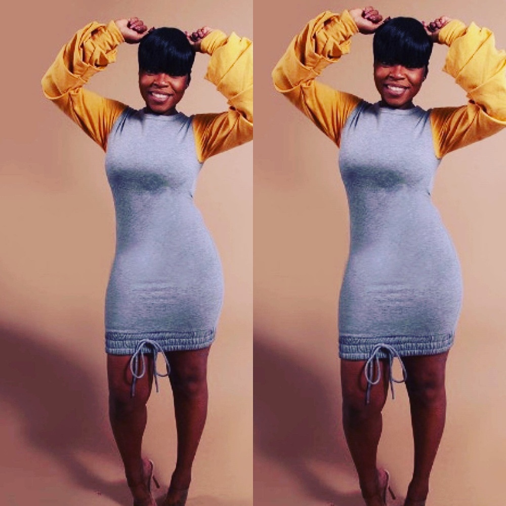 Fall Fresh Drawstring Dress